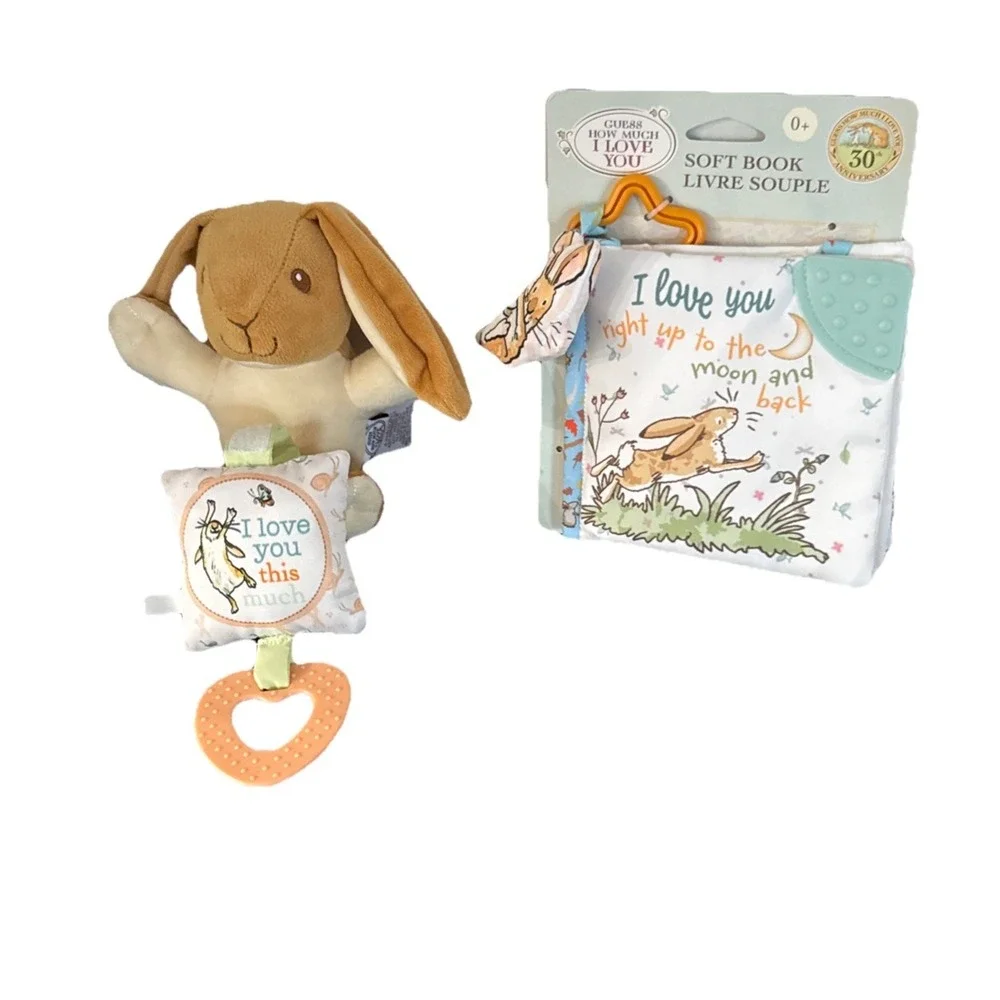 Guess How Much I Love You Gift‎ Set Nutbrown Hare Square Squeaker Soft Baby Book